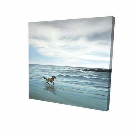 FONDO 16 x 16 in. Dog on the Beach-Print on Canvas FO2775906